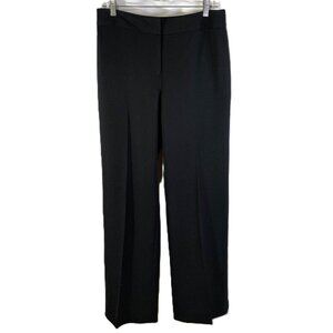 LOFT Laura Fit Trousers Dress Pants Black Wide Leg Flowy Lined Size 8